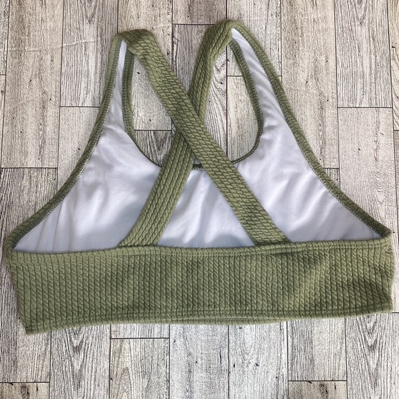 Green Knit Bikini with Cross Back and High Leg | Size M - Picture 3 of 7